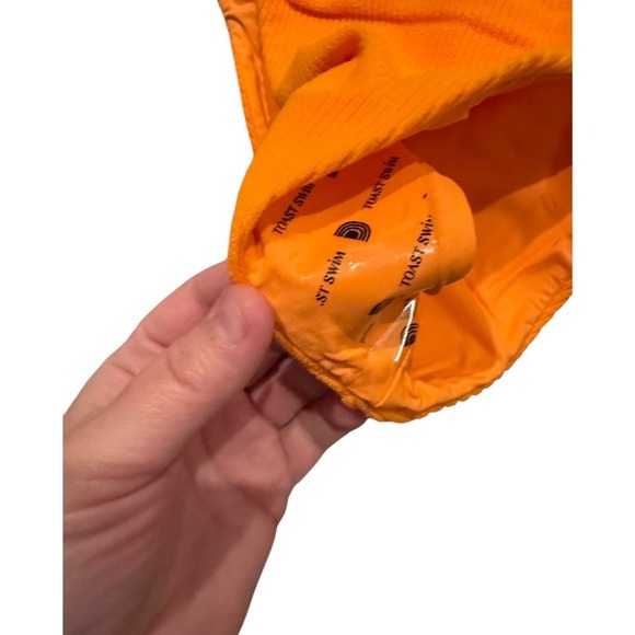 Toast Swim X Free People Signature Banded Waist Nectarine Rib Small Orange - Picture 4 of 7